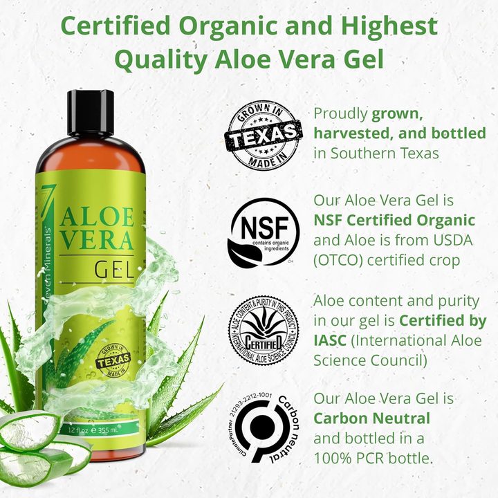 Seven Minerals 12 oz aloe vera gel