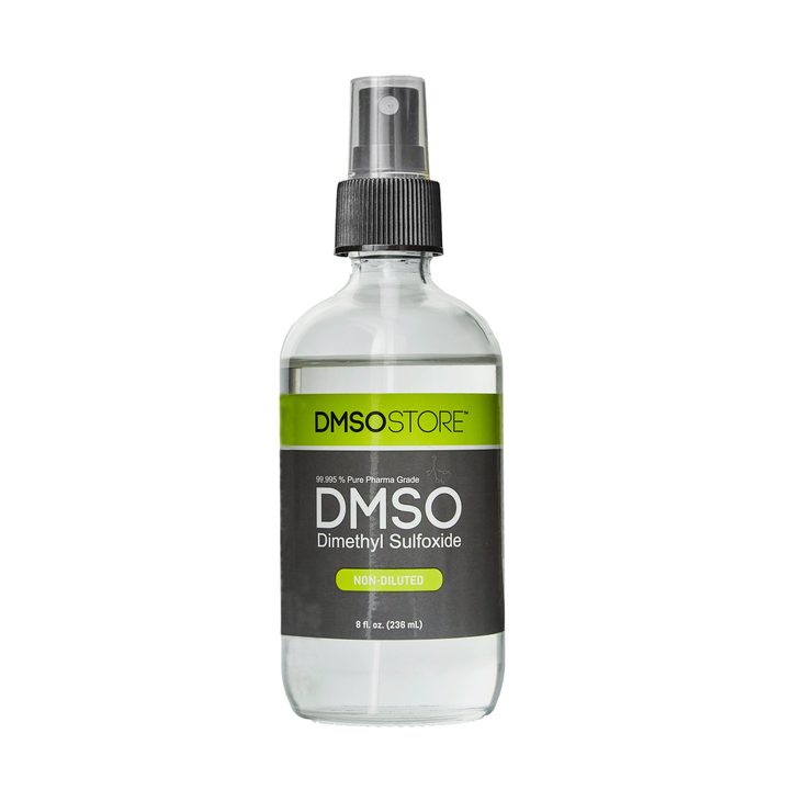 DMSO Store 8 oz glass spray bottle of undiluted DMSO