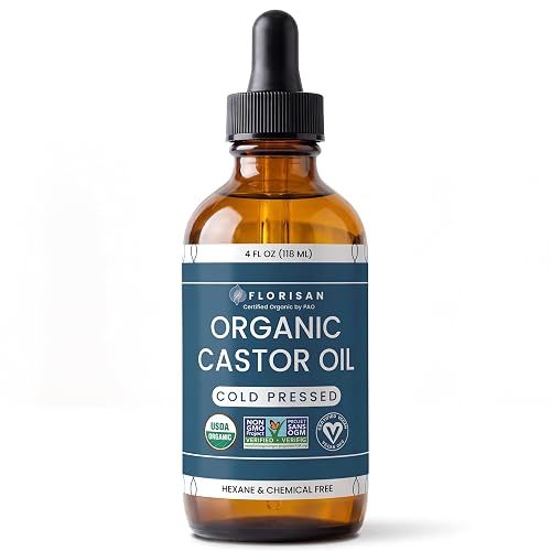 Florisan organic castor oil 4 oz glass bottle